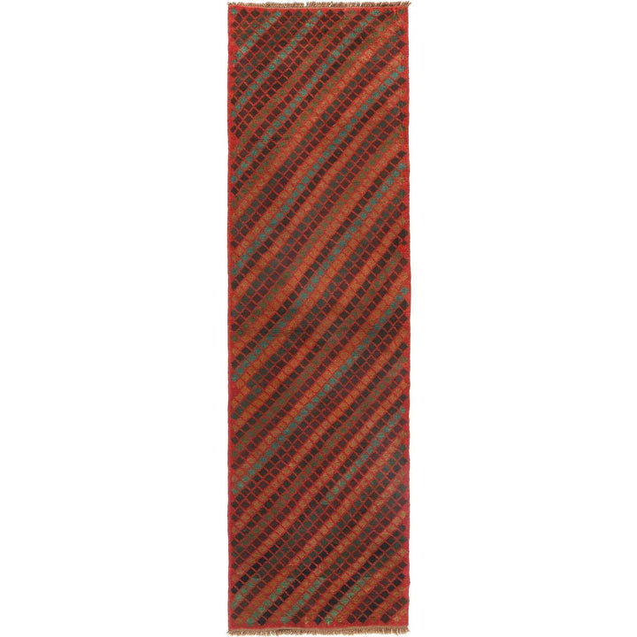 Red Afghan Baluchi Rug 2' 7" x 9' 8" Hand-Knotted | No. AL86704