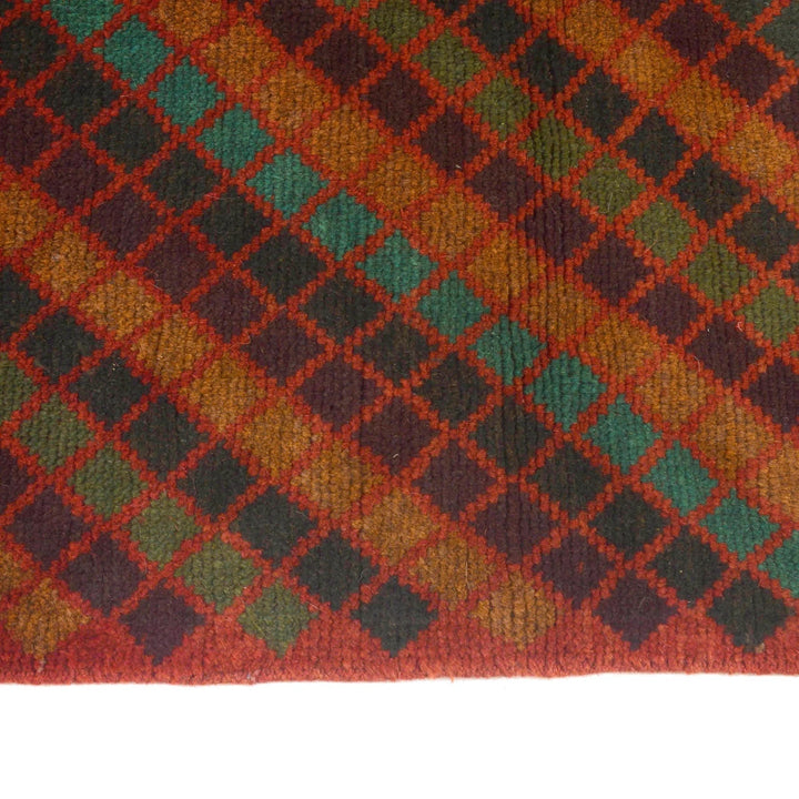 Red Afghan Baluchi Rug 2' 7" x 9' 8" Hand-Knotted | No. AL86704