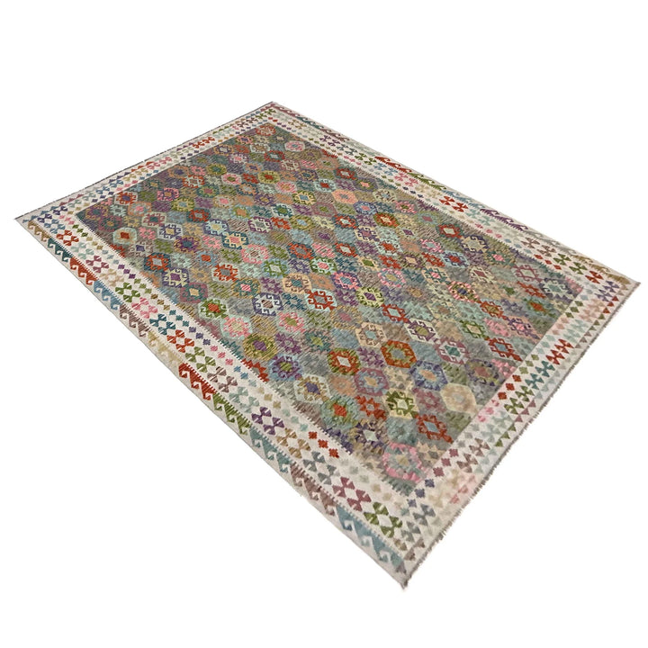 Multicolor Afghan Vegetable Kilim Rug 10' 0" x 16' 4" Flat-Weave | No. AL868387