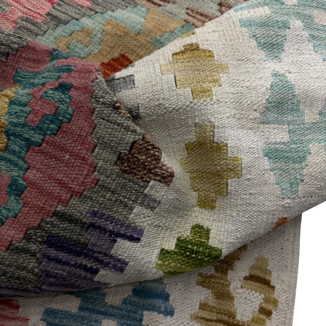 Multicolor Afghan Vegetable Kilim Rug 10' 0" x 16' 4" Flat-Weave | No. AL868387