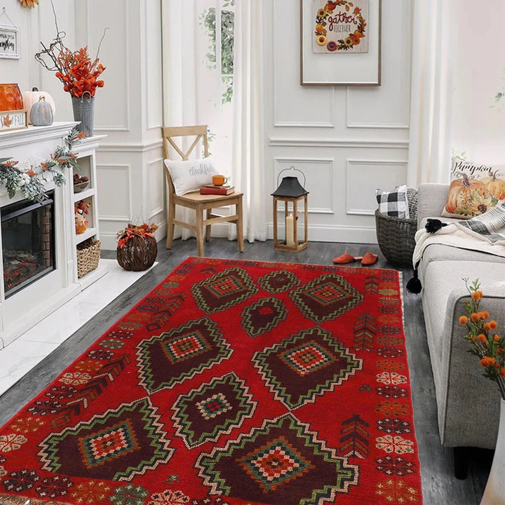 Afghan Baluchi Rug 4' 2" x 6' 5" Hand-Knotted | No. AL86963