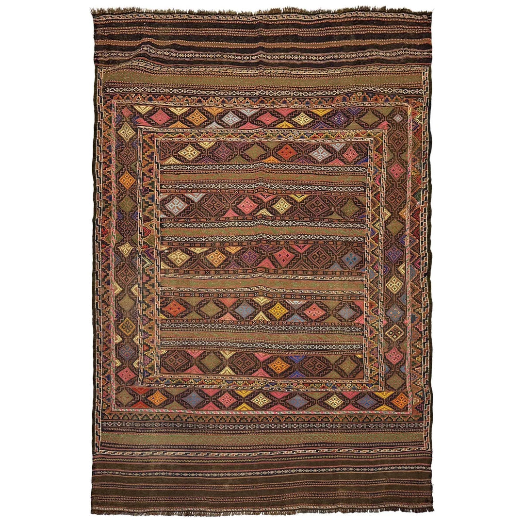 Afghan Laghari Rug 5' 2" x 8' 0" Flat-Weave | No. AL86981