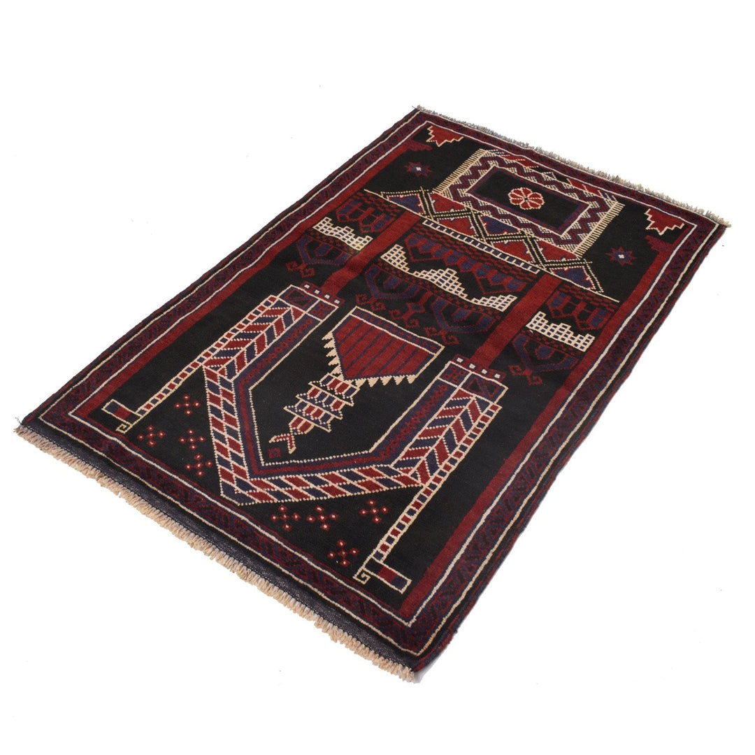 Afghan Prayer Rug 2' 11" x 4' 5" Hand-Knotted | No. AL86983