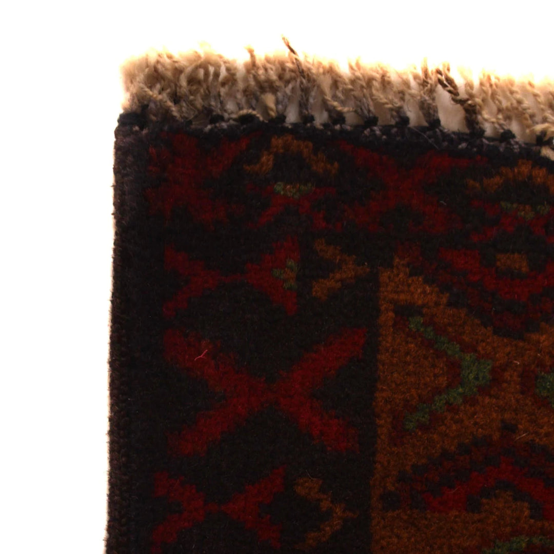 Red Afghan Baluchi Rug 2' 6" x 4' 3" Hand-Knotted | No. AL86996