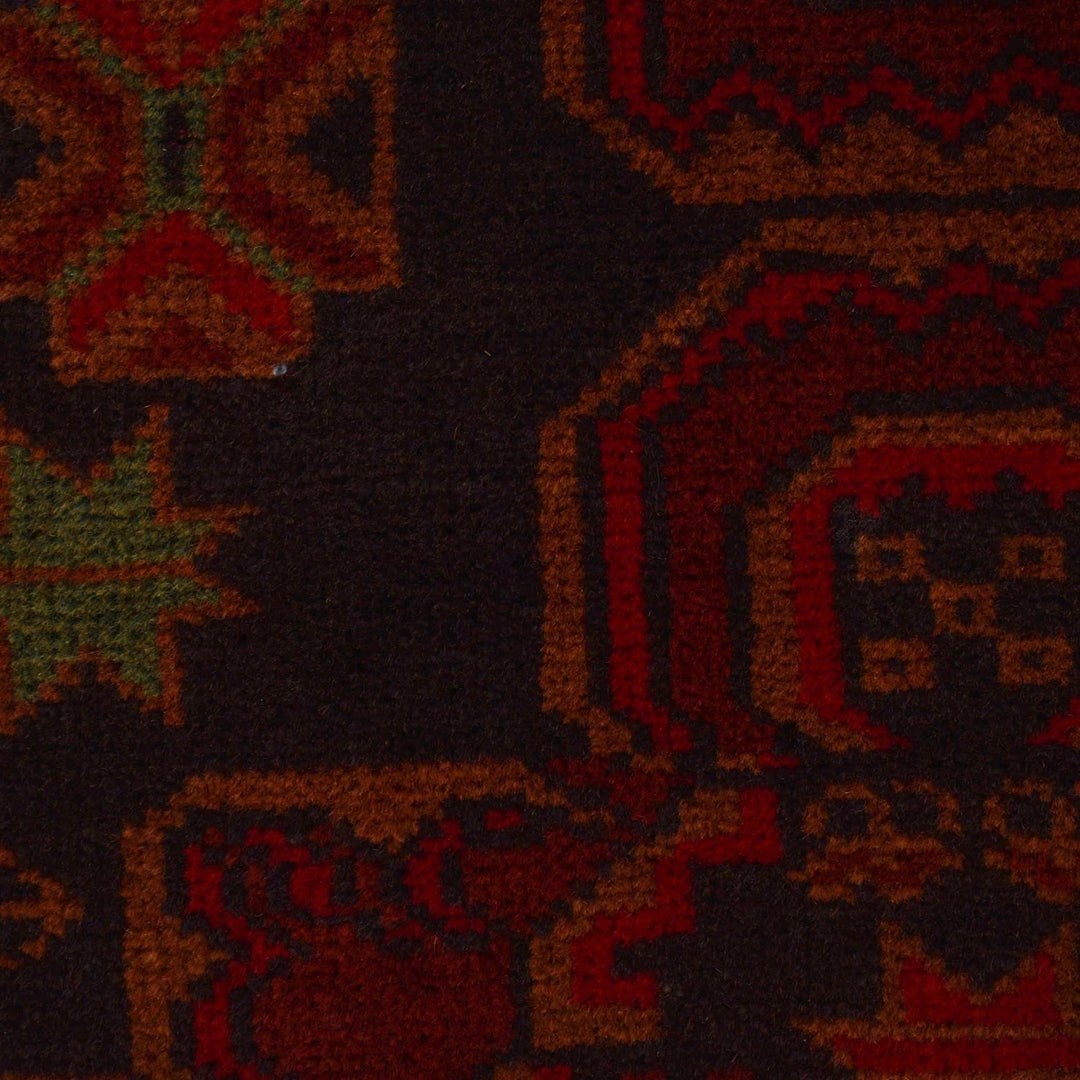 Red Afghan Baluchi Rug 2' 6" x 4' 3" Hand-Knotted | No. AL86996
