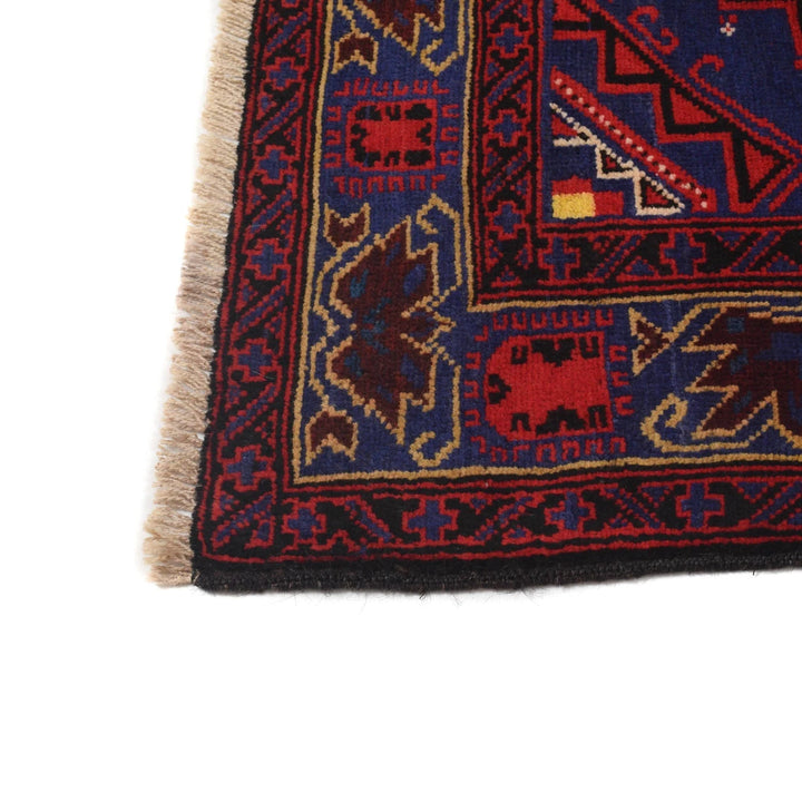 Blue Afghan Baluchi Rug 3' 9" x 6' 3" Hand-Knotted | No. AL87014