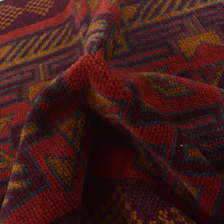 Red Afghan Baluchi Rug 2' 9" x 4' 5" Hand-Knotted | No. AL87027