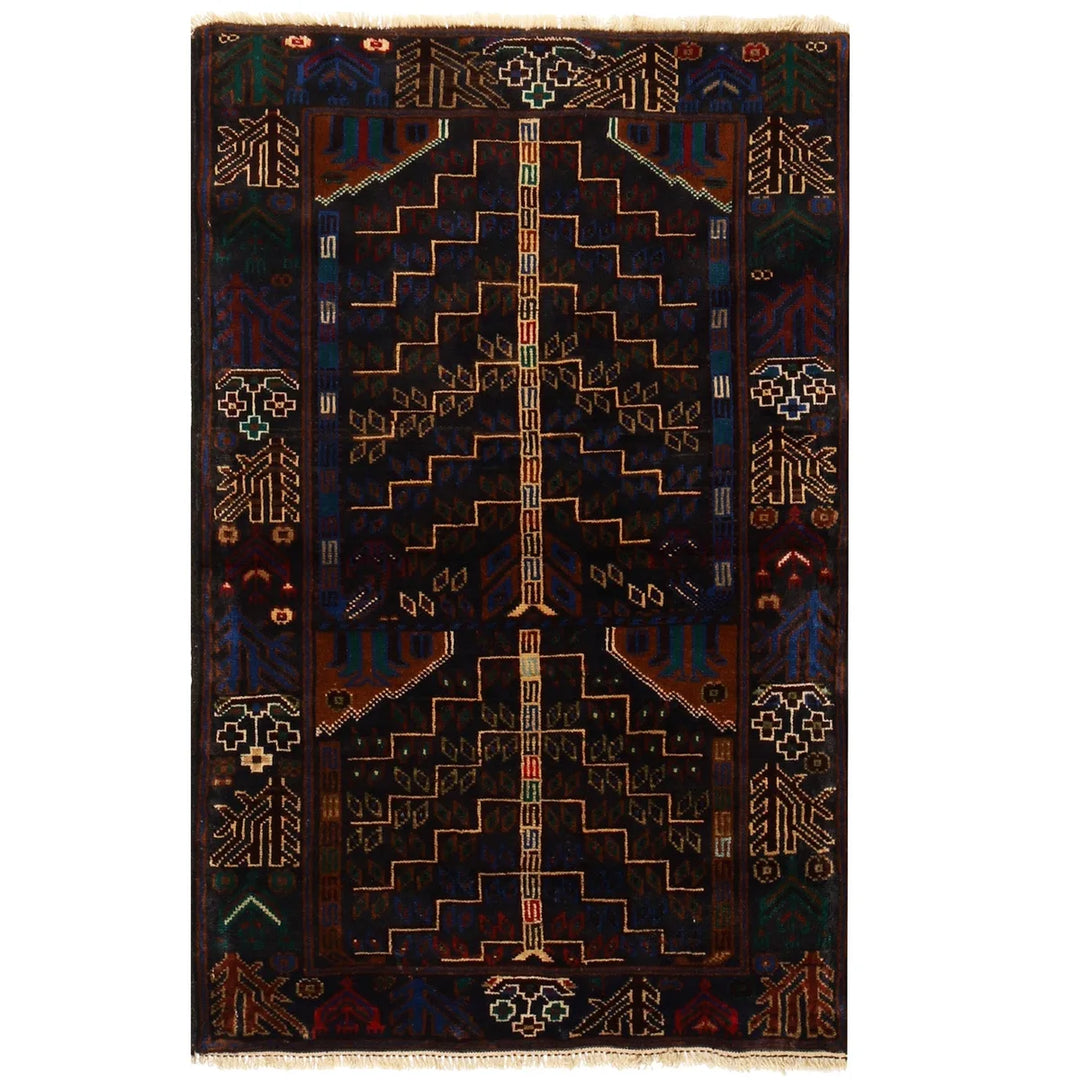 Afghan Baluchi Rug 2' 10" x 4' 6" Hand-Knotted | No. AL87055