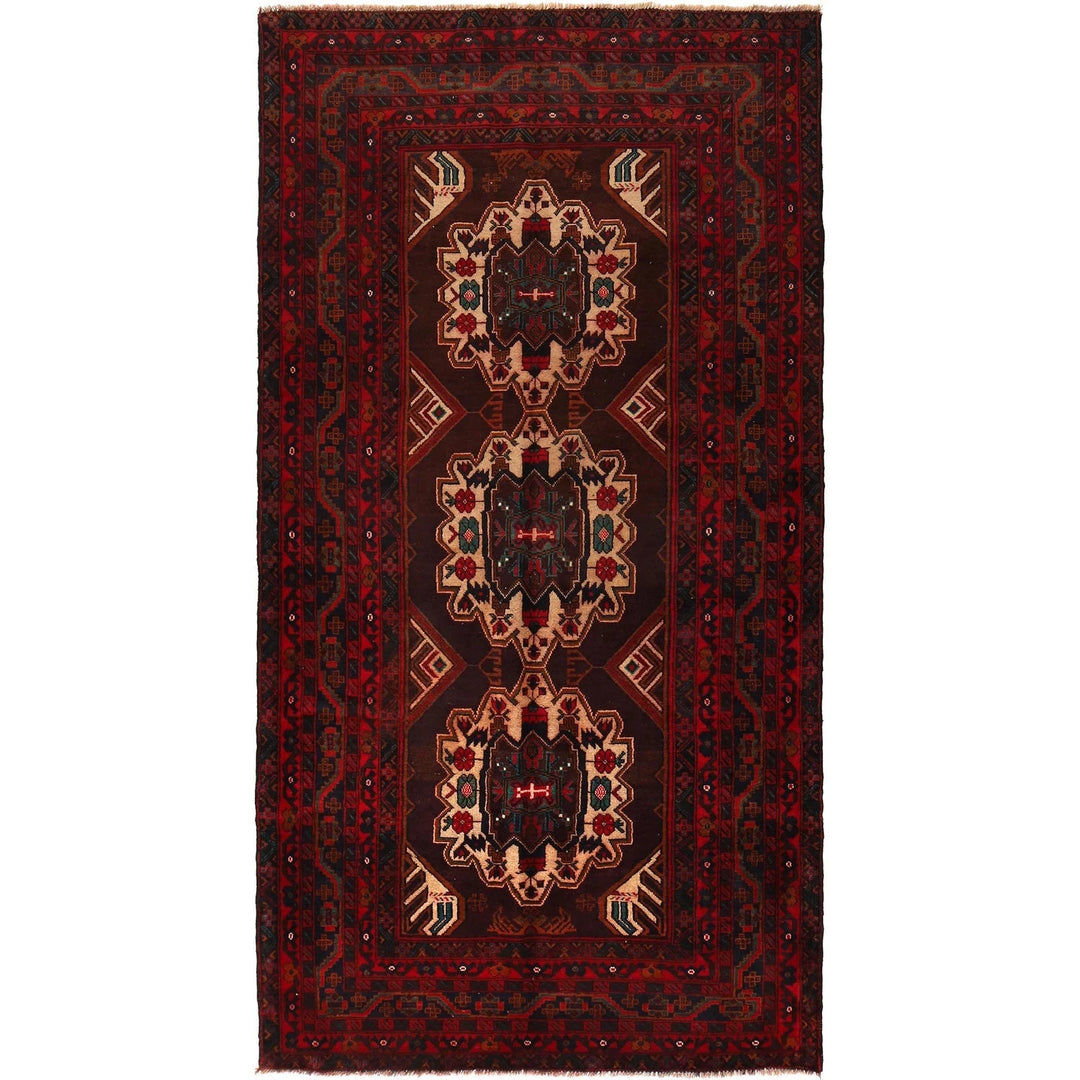 Afghan Baluchi Rug 4' 5" x 8' 7" Hand-Knotted | No. AL87142
