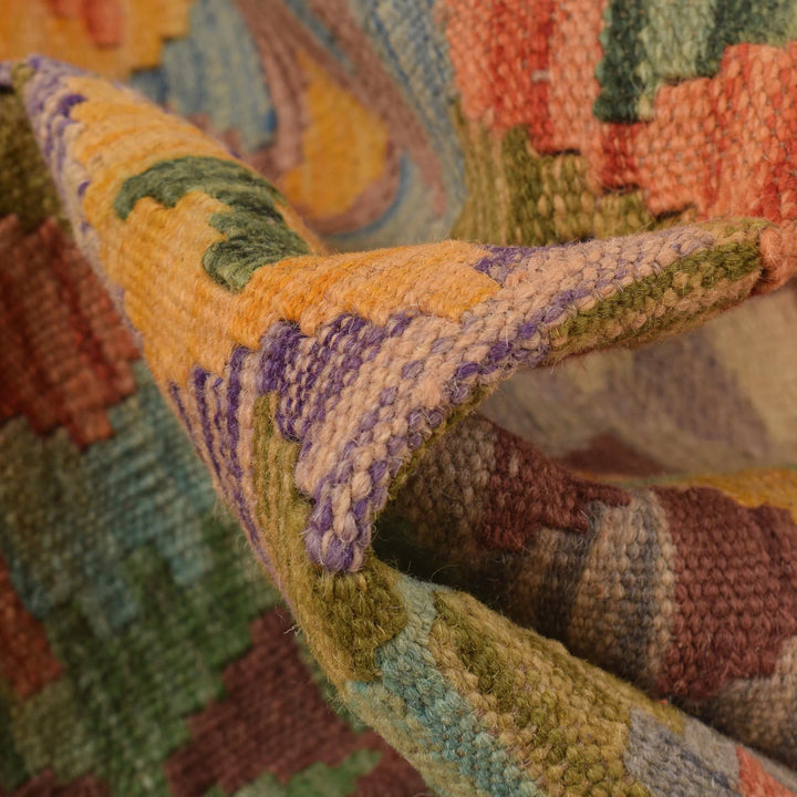 Afghan Kilim Runner 2' 11" x 9' 8" Flat-Weave | No. AL87155