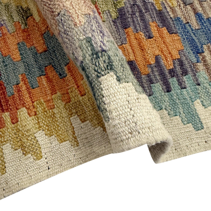 Multicolor Afghan Vegetable Kilim Rug 6' 1" x 8' 4" Flat-Weave | No. AL87157