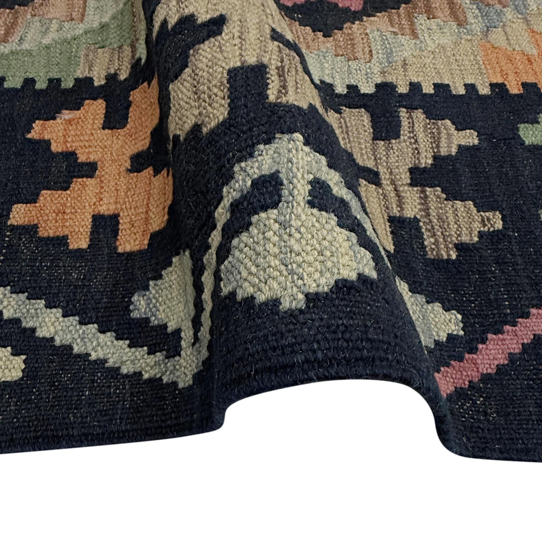 Afghan Vegetable Kilim Rug 6'6" x 9'11" Flat-Weave | No. AL871799