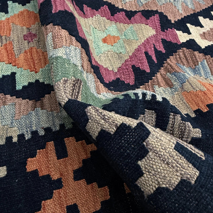 Afghan Vegetable Kilim Rug 6'6" x 9'11" Flat-Weave | No. AL871799