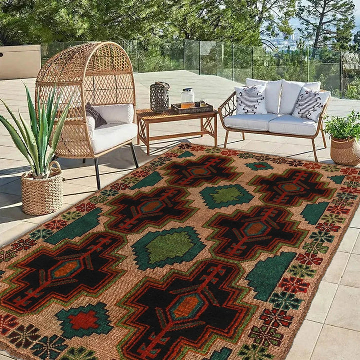 Afghan Baluchi Rug 3' 8" x 6' 1" Hand-Knotted | No. AL87251