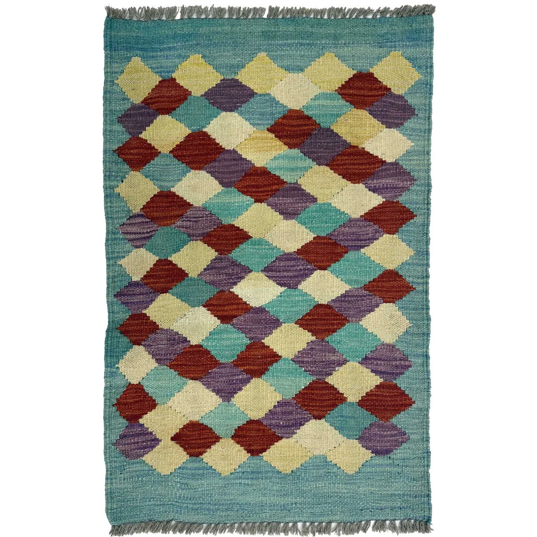 Afghan Kilim Rug 1' 10" x 2' 11" Flat-Weave | No. AL87303