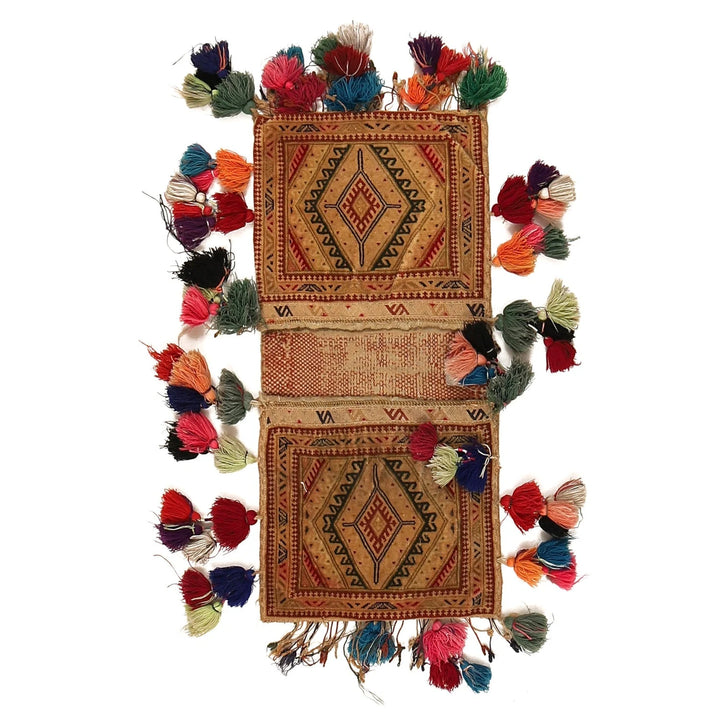 Afghan Saddle Bag Rug 1' 1" x 2' 4" Hand-Knotted | No. AL87364