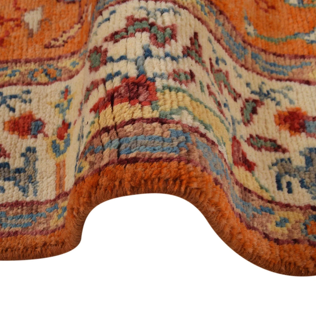 Brown Afghan Pictorial Rug 4' 0" x 5' 11" Hand-Knotted | No. AL87404