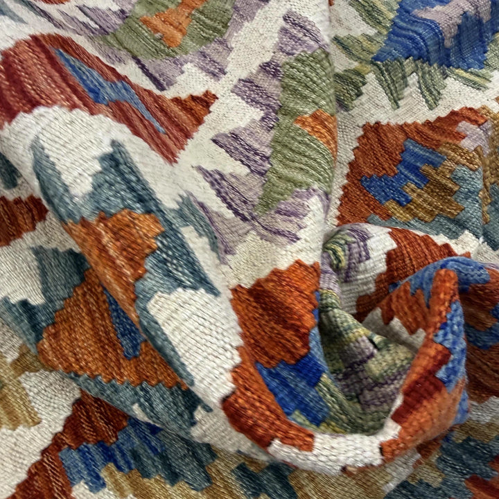 Afghan Vegetable Kilim Rug 5' 9" x 8' 2" Flat-Weave | No. AL874235