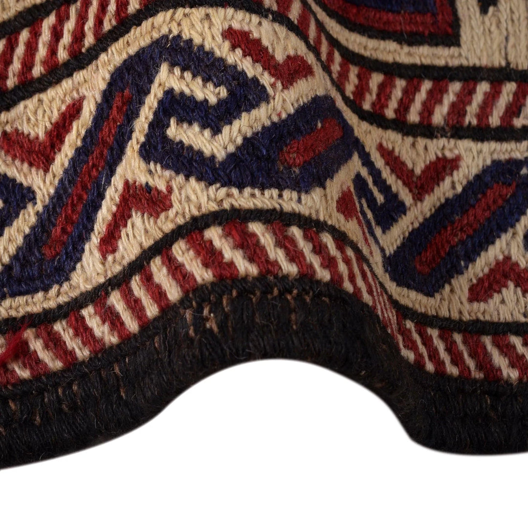 Beige Afghan Kilim Rug 2' 8" x 3' 11" Flat-Weave | No. AL87475