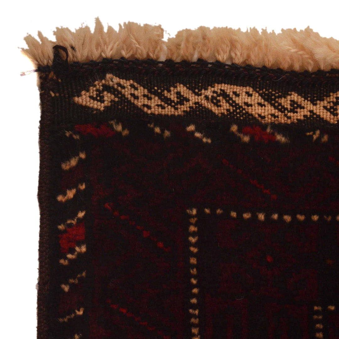 Black Afghan Prayer Rug 2' 9" x 4' 8" Hand-Knotted | No. AL87506