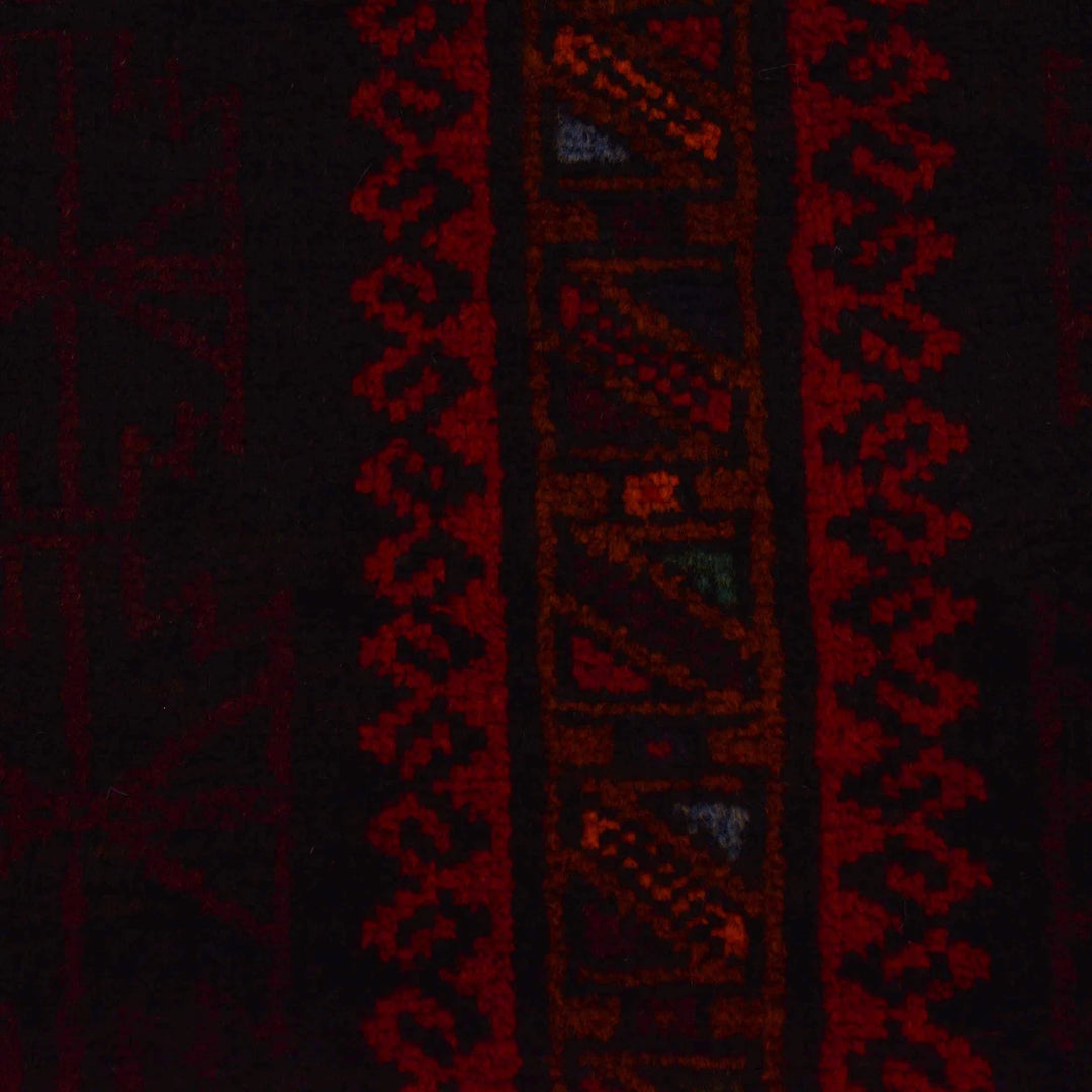 Black Afghan Prayer Rug 2' 9" x 4' 8" Hand-Knotted | No. AL87506