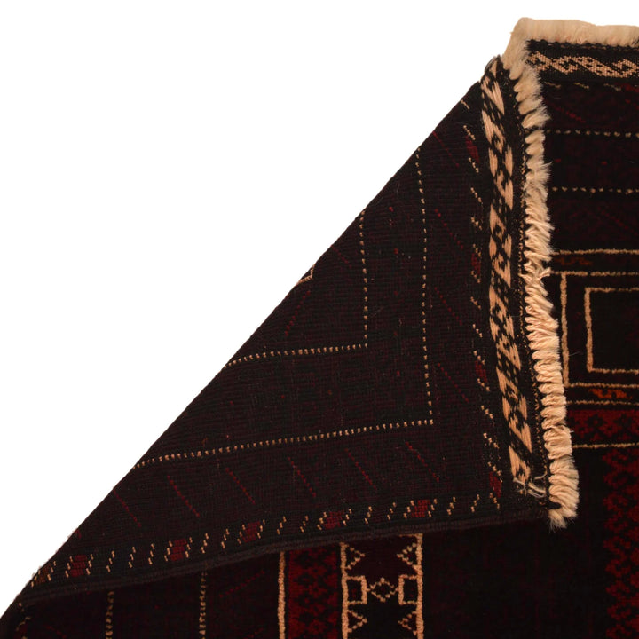 Black Afghan Prayer Rug 2' 9" x 4' 8" Hand-Knotted | No. AL87506