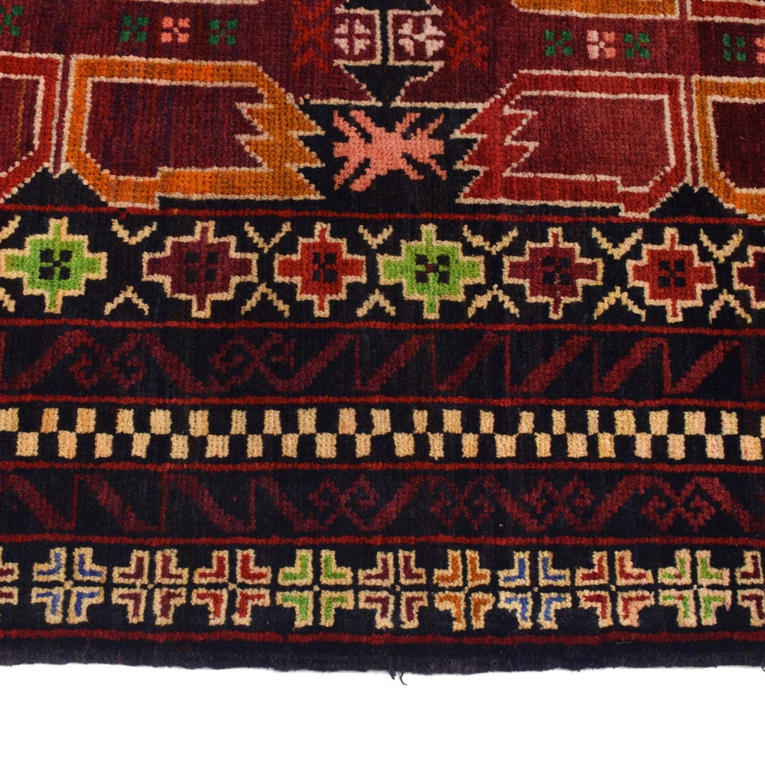 Afghan Baluchi Rug 3' 11" x 6' 4" Hand-Knotted | No. AL87651