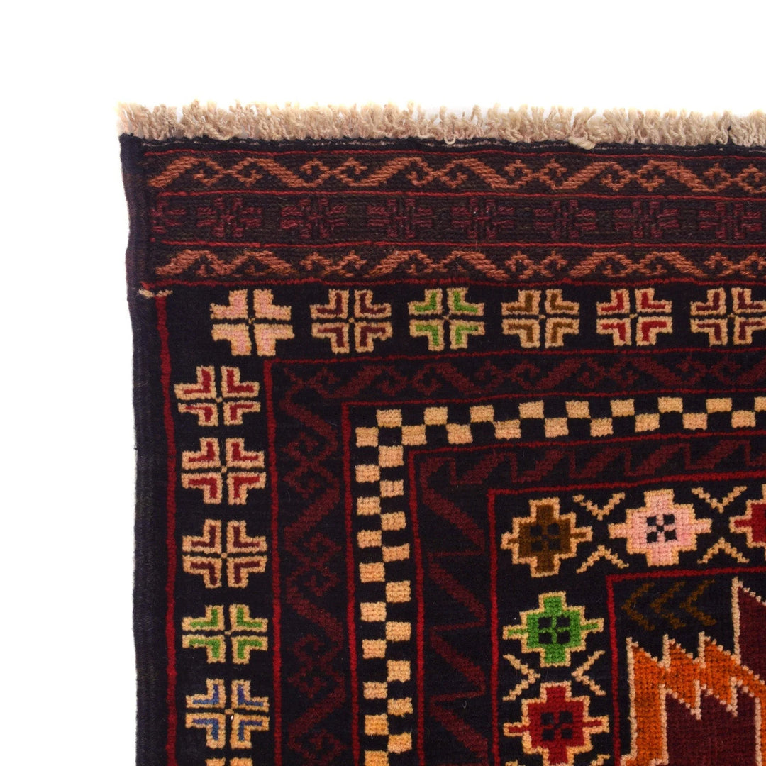 Afghan Baluchi Rug 3' 11" x 6' 4" Hand-Knotted | No. AL87651