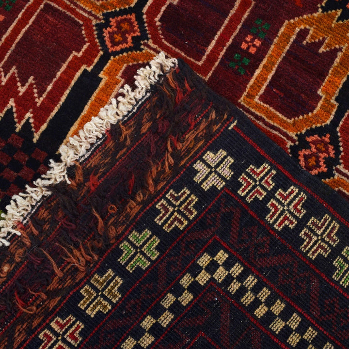 Afghan Baluchi Rug 3' 11" x 6' 4" Hand-Knotted | No. AL87651