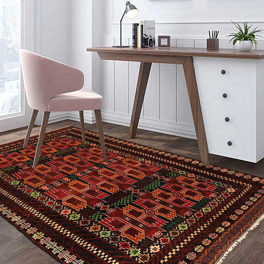Afghan Baluchi Rug 3' 11" x 6' 4" Hand-Knotted | No. AL87651