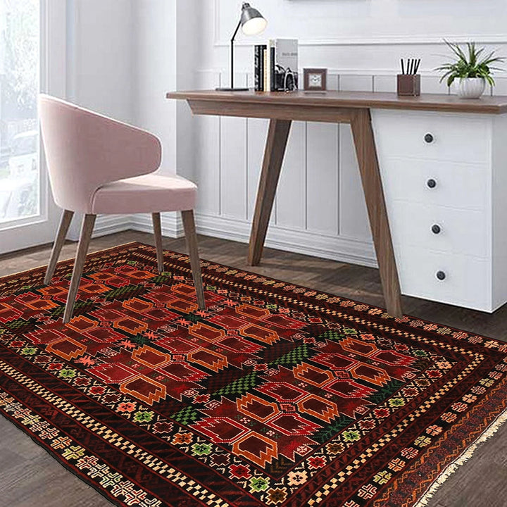 Afghan Baluchi Rug 3' 11" x 6' 4" Hand-Knotted | No. AL87651