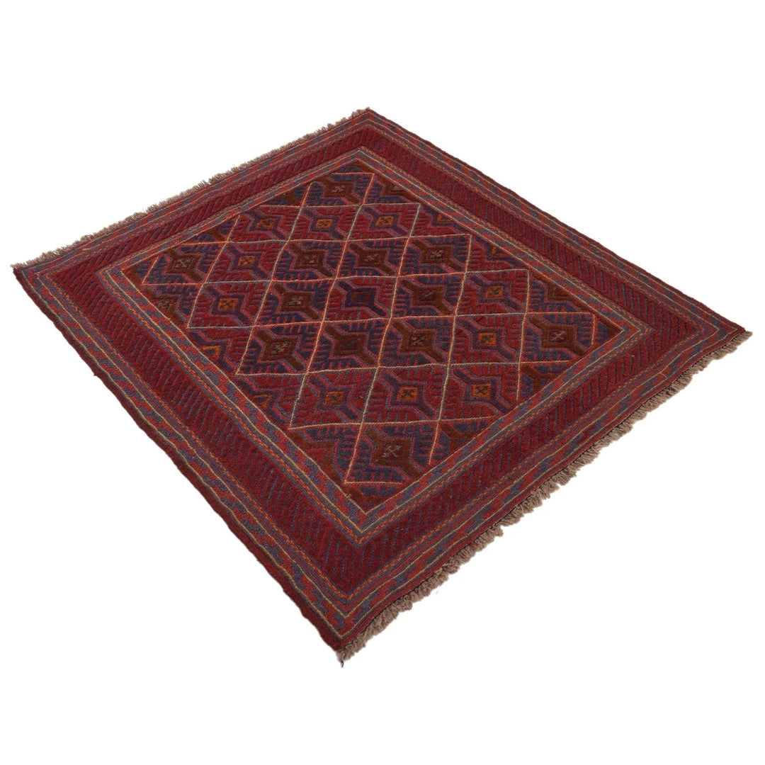 Afghan Mashwani Rug 3' 7" x 3' 10" Hand-Knotted | No. AL87678