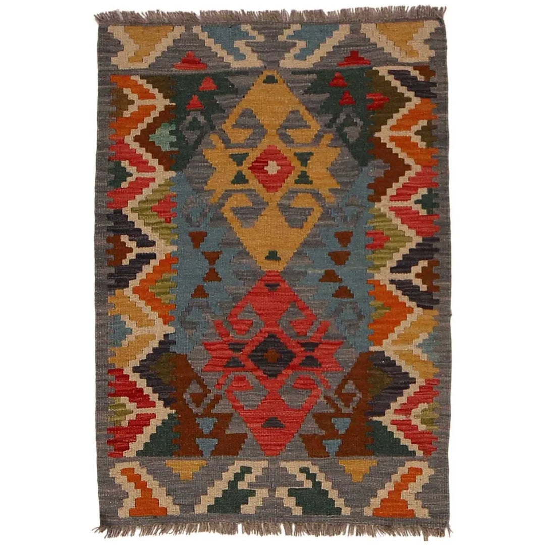 Afghan Kilim Rug 2' 2" x 2' 11" Flat-Weave | No. AL87805
