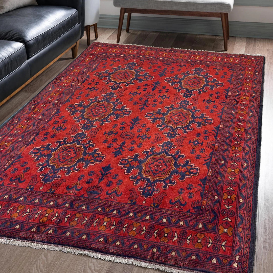 Afghan Khal Mohammadi Rug 5' 2" x 6' 9" Hand-Knotted | No. AL87856