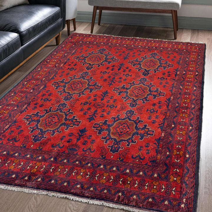 Afghan Khal Mohammadi Rug 5' 2" x 6' 9" Hand-Knotted | No. AL87856