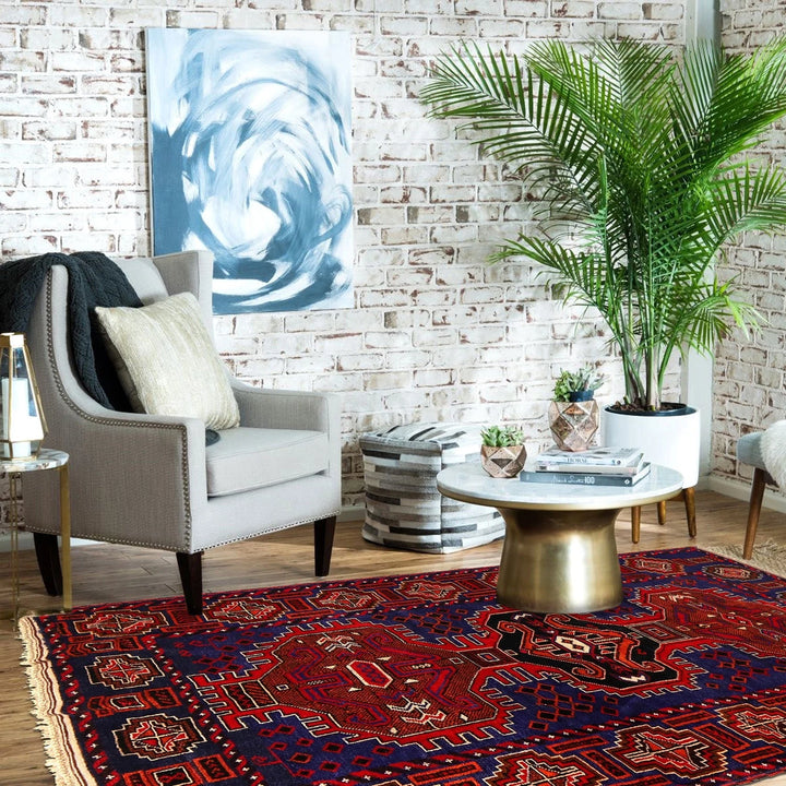 Afghan Baluchi Rug 4' 4" x 6' 7" Hand-Knotted | No. AL88032