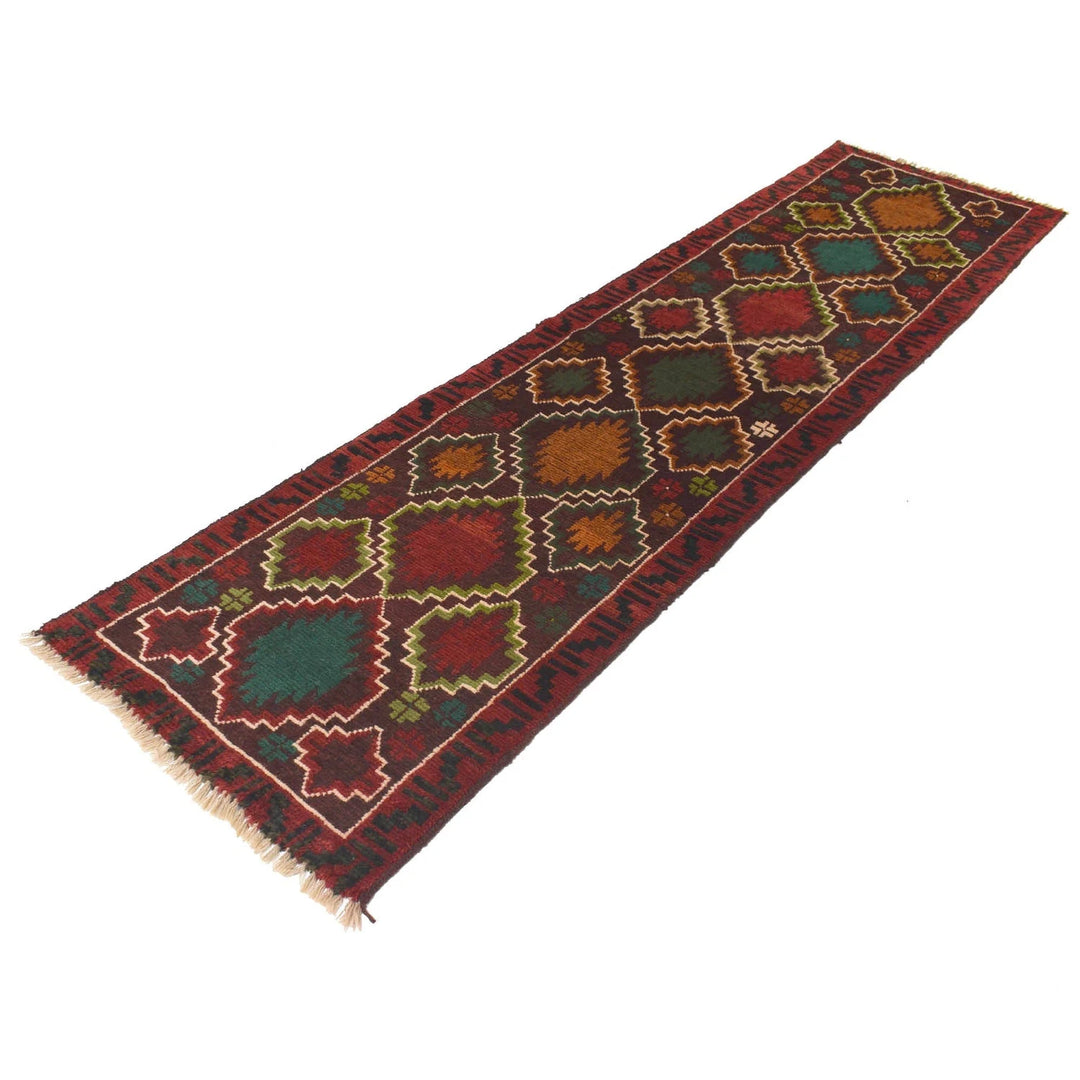 Afghan Baluchi Rug 2' 5" x 9' 7" Hand-Knotted | No. AL88055