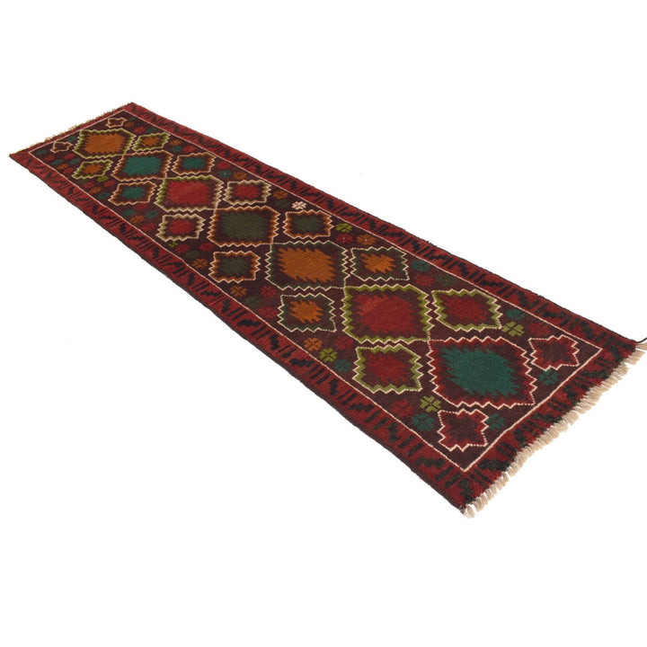 Afghan Baluchi Rug 2' 5" x 9' 7" Hand-Knotted | No. AL88055
