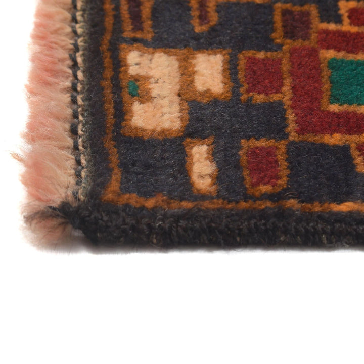 Black Afghan Baluchi Rug 2' 10" x 4' 8" Hand-Knotted | No. AL88136