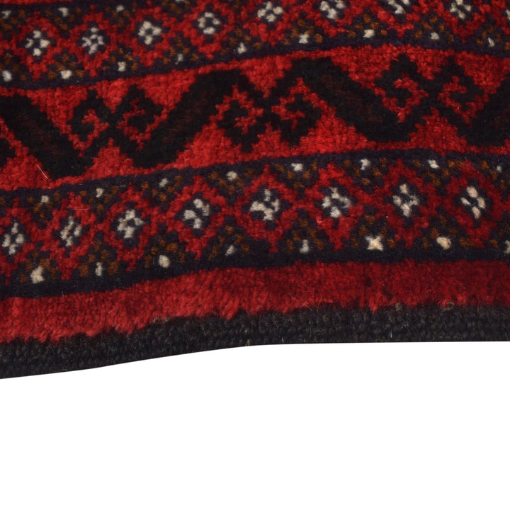Red Afghan Prayer Rug 2' 10" x 4' 4" Hand-Knotted | No. AL88149