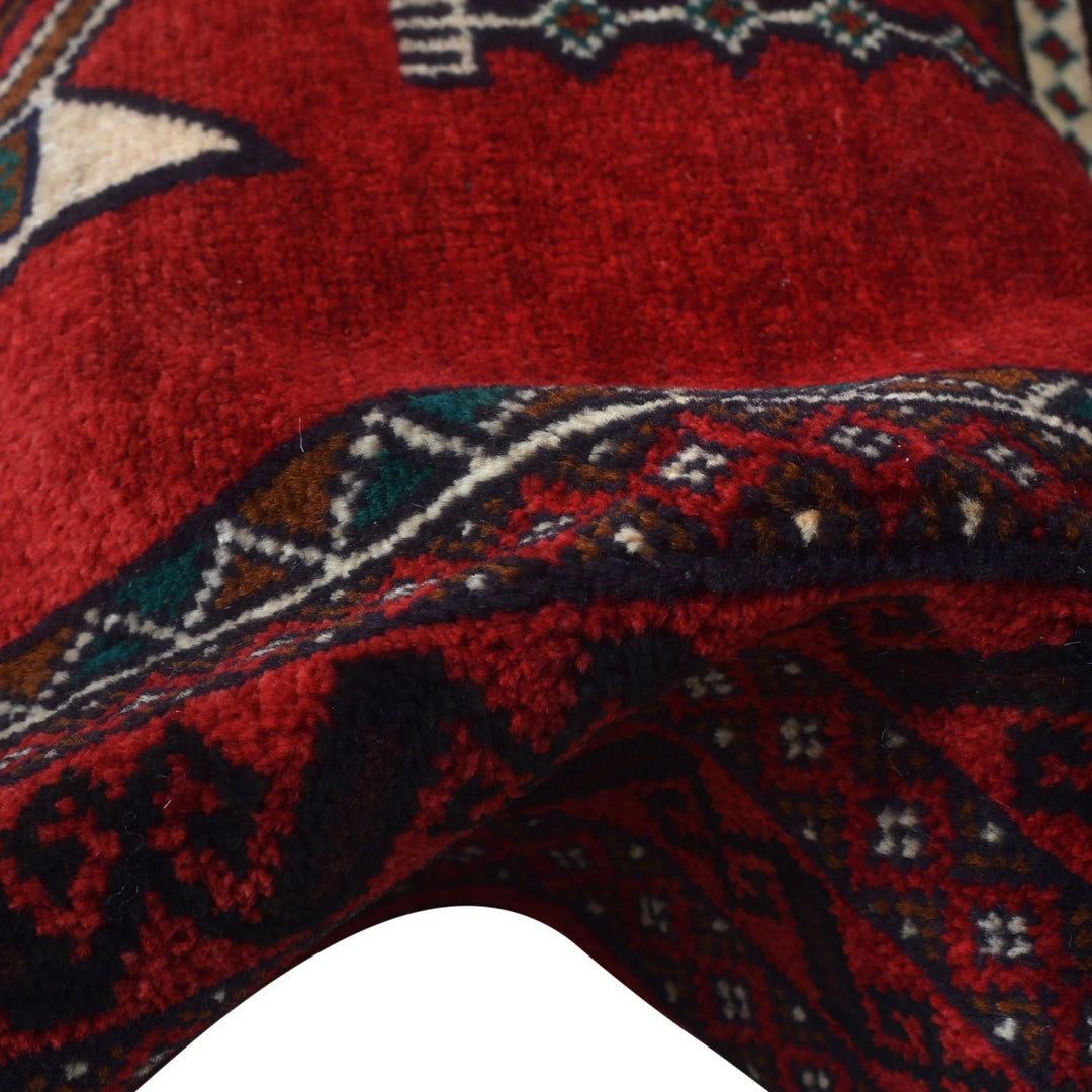 Red Afghan Prayer Rug 2' 10" x 4' 4" Hand-Knotted | No. AL88149