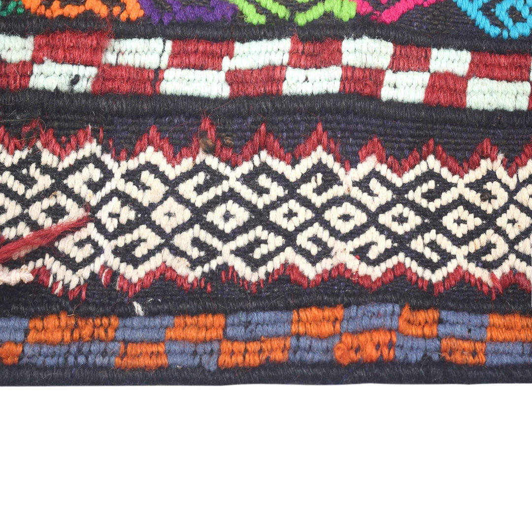 Afghan Suzuni Geometric Rug 2' 6" x 7' 3" Flat-Weave | No. AL88186