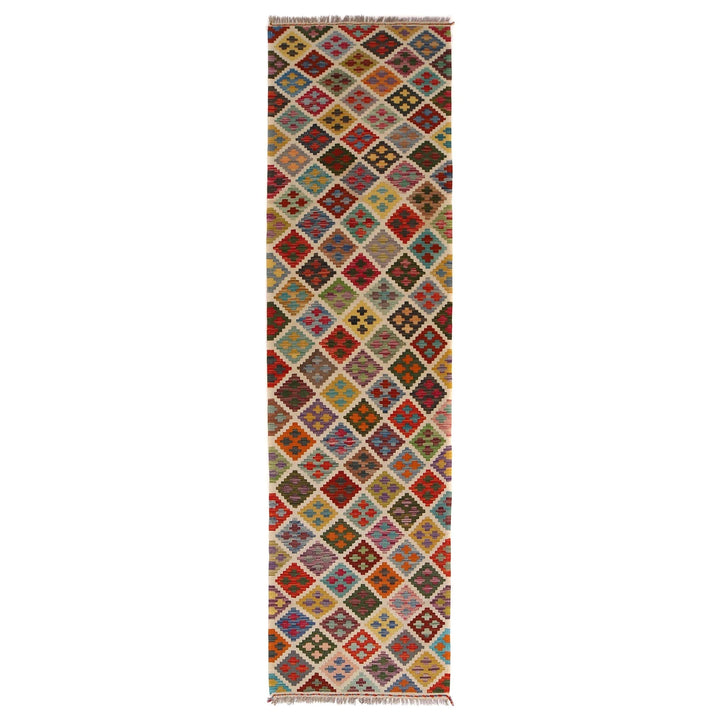 Afghan Kilim Rug 2' 6" x 9' 9" Flat-Weave | No. AL88254