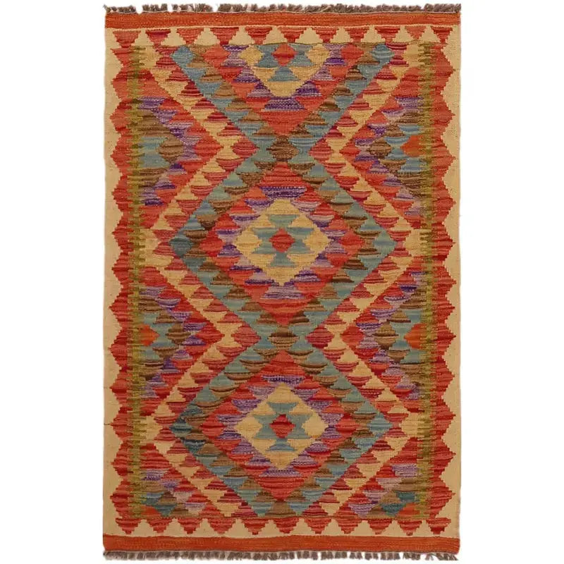 Afghan Kilim Rug 2' 6" x 4' 0" Flat-Weave | No. AL88373