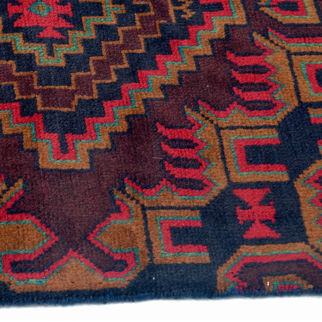 Afghan Baluchi Rug 2'2" x 12'11" Hand-Knotted | No. AL88397
