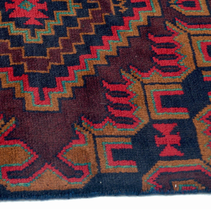 Afghan Baluchi Rug 2'2" x 12'11" Hand-Knotted | No. AL88397