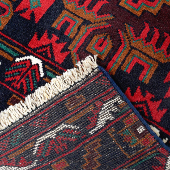 Afghan Baluchi Rug 2'2" x 12'11" Hand-Knotted | No. AL88397
