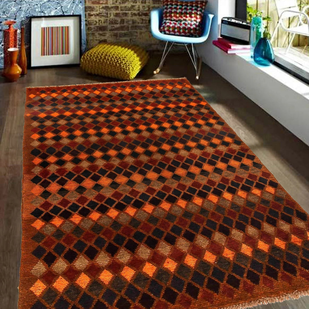Afghan Baluchi Rug 3' 10" x 6' 2" Hand-Knotted | No. AL88408