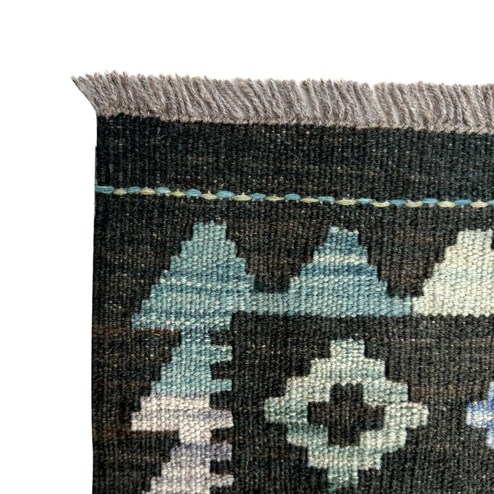Multicolor Afghan Vegetable Kilim Rug 3' 5" x 4' 10" Flat-Weave | No. AL88416