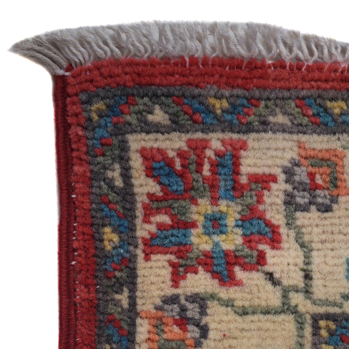 Red Afghan Kazak Rug 2' 6" x 10' 11" Hand-Knotted | No. AL88496